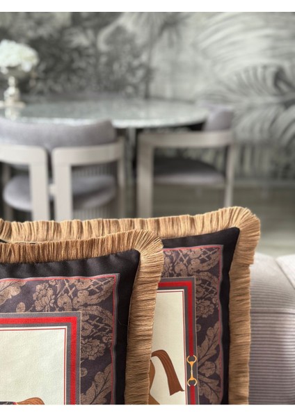 Çift Taraflı Dekoratif Kırlent Kılıfı 43x43 Siyah, Şık ve Şık Tasarım fırsatları