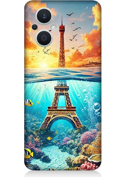 Oppo Reno 7 Lite 5g Uyumlu Denizaltında Eyfel Hayali Desenli Silikon Kılıf