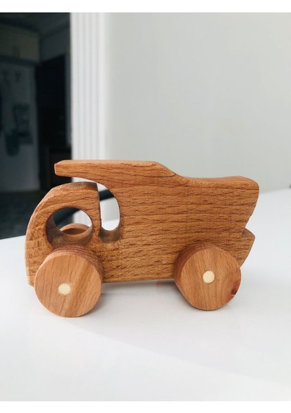 Doğal ahşap kayın küçük kamyon modeli, Montessori eğitim oyuncak, şık ve dayanıklı fırsatları