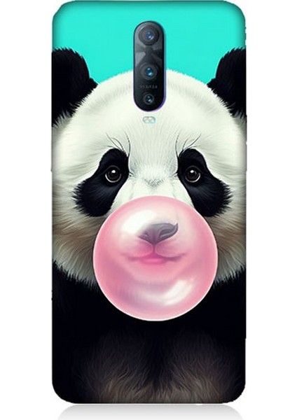 Oppo Rx 17 Pro Uyumlu Sakız Çiğneyen Tatlı Panda Desenli Silikon Kılıf