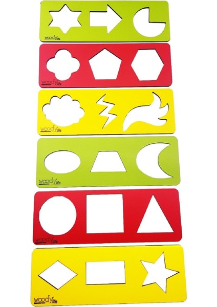Renkli geometrik şekiller çocuklar için eğlenceli öğrenme seti, 1,5-4 yaş