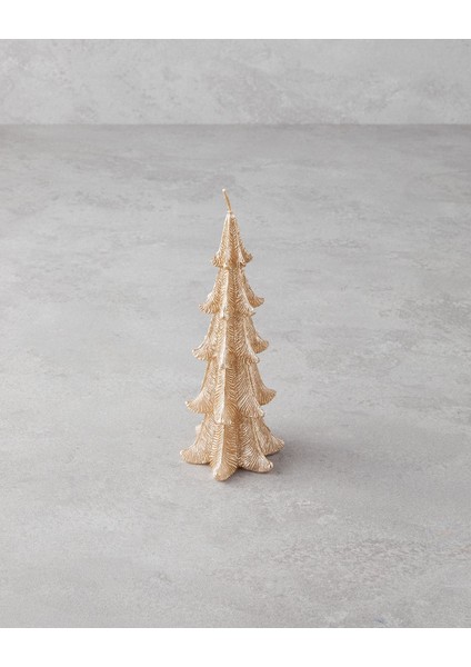 Altın Renkli Noel Ağacı Mum 22,5 cm, Parlak ve Şık, Fresh Koku, Kokusuz Seçenek fiyatları