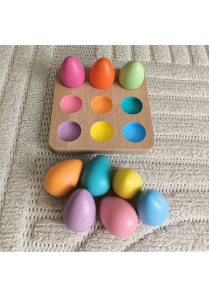 Renkli Eğitici Eşleştirme Tablosu, 9 Renk, 10 Parça, 1+ Yaş