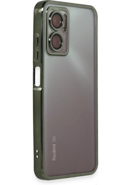 Xiaomi Redmi Note 11E Kılıf Razer Lensli Silikon - Yeşil Drstr