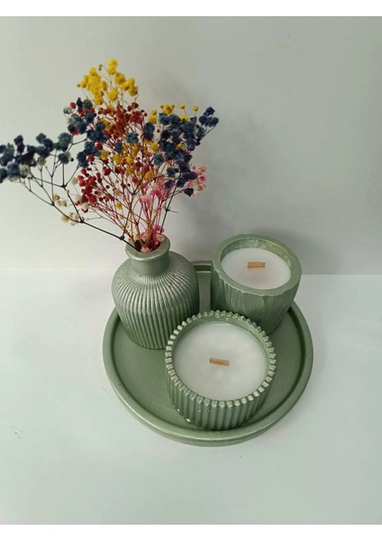Crafts Tasarım 4 Lü Dekoratif Mum Seti Mint Yeşili fiyatları