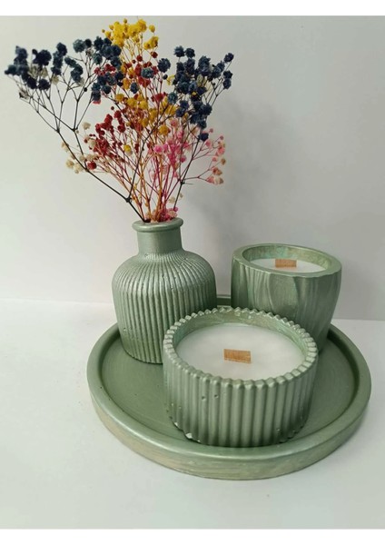 Crafts Tasarım 4 Lü Dekoratif Mum Seti Mint Yeşili fırsatları