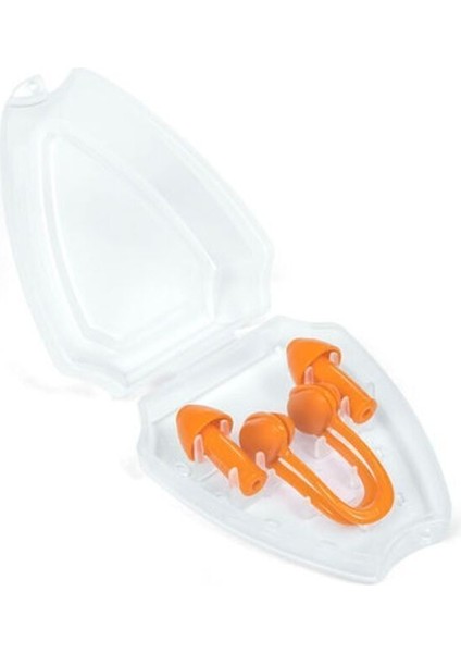 Bej silikon burun ve kulak tıkacı seti, konforlu ve sağlıklı kullanım için ideal