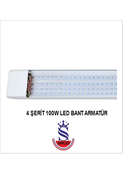 100WAT 120 cm Kristal Yatay LED Bant Armatür-Trafolu Gün Işığı 1 Adettir