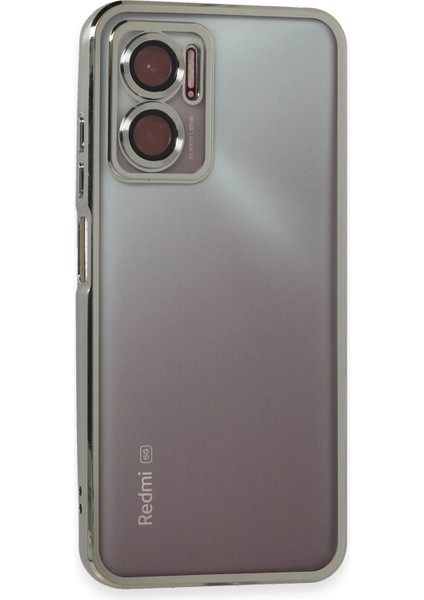 Xiaomi Redmi Note 11E Kılıf Razer Lensli Silikon - Gümüş Drstr