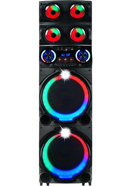 Gd-2126 Dijital Led Göstergeli Fm Radyolu Mikrofonlu Rgb Tws Çift 12 Inç Stereo Bass Kablosuz Karaoke Hoparlör