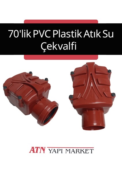 70'lik Pvc Plastik Atık Su Klepeli Çekvalf – Geri Akış ve Koku Önleyici