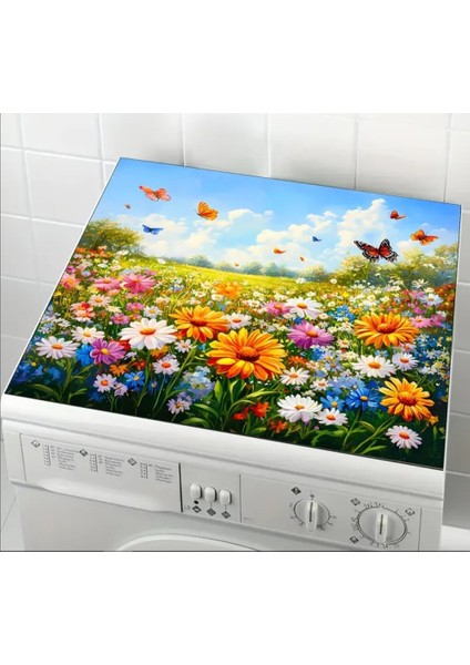 55 cm x 45 cm Renkli Papatyalar Tezgah Üstü Bulaşık Kurutma Matı Bulaşıklık Kurutma Örtüsü modelleri