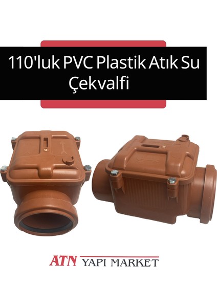 110'LIK Pvc Plastik Atık Su Plastik Klepeli Çekvalf – Geri Akış ve Koku Önleyici