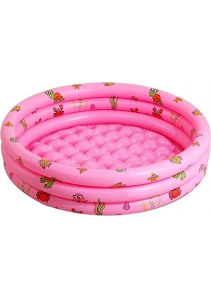 Oval Şişme Çocuk Havuzu Pembe 130CM Top Havuzu