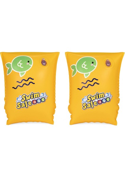 3-6 yaş çocuklar için yüzme kollukları, 25x15 cm, seviye C, sarı renk