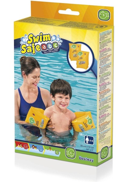 3-6 yaş çocuklar için yüzme kollukları, 25x15 cm, seviye C, sarı renk fiyatları