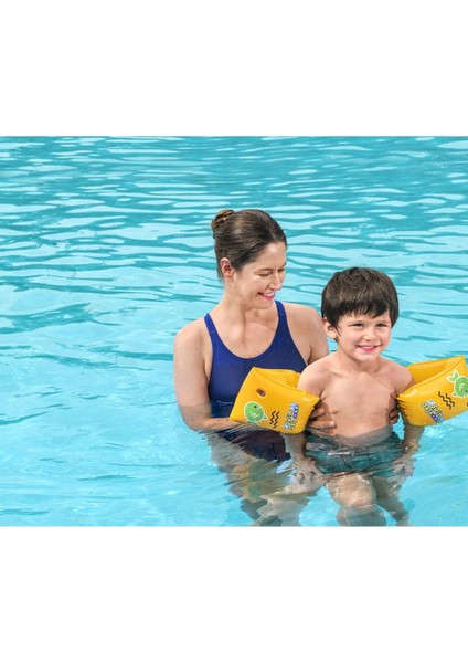 3-6 yaş çocuklar için yüzme kollukları, 25x15 cm, seviye C, sarı renk modelleri