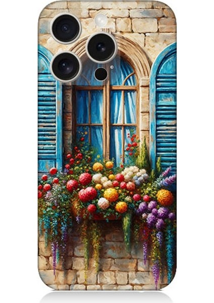 Apple iPhone 16 Pro Uyumlu Pencereden Renkli Hayat Desenli Silikon Kılıf