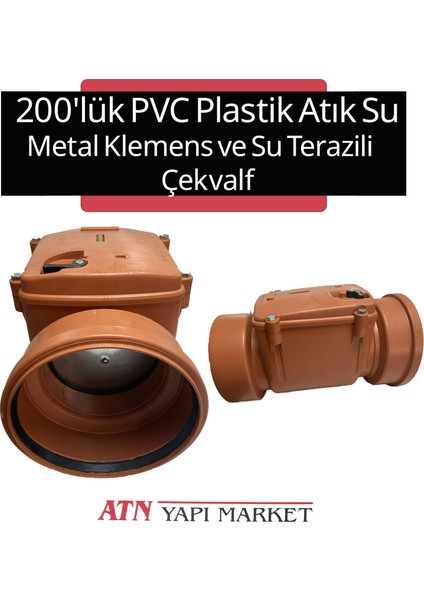 200'LÜK Pvc Plastik Atık Su Metal Klepeli Çekvalf – Geri Akış ve Koku Önleyici