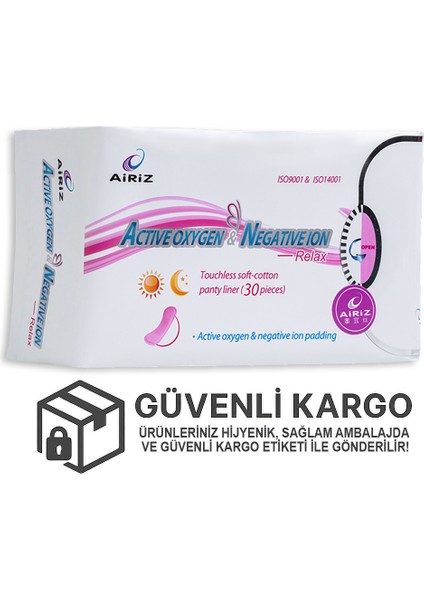 Günlük Ped 30'lu - Active Oxygen & Negative Ion - İnce Yapı, Ferah ve Koku Önleyici Ped