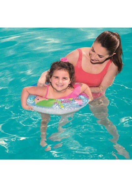 Renkli Deniz Kızı Desenli Can Simidi, 51 cm, Güvenli ve Eğlenceli Yüzme Ekipmanı fiyatları