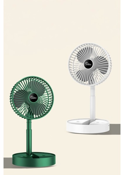 Şarjlı Beyaz Katlanılabilir Mini Fan Masa Üstü Vantilatörü Usb Soğutucu Sessiz El Fanı Standlı Yer Tipi El Tipi