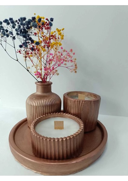 Crafts Tasarım 4 Lü Dekoratif Mum Seti Alaşımlı Bronz Renkli fiyatları