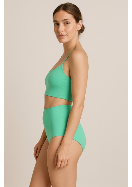 Yeşil Sculptfit Yüksek Bel & Toparlayıcı & Şekillendirici Bikini Altı