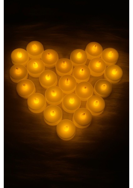 Beyaz Ledli Mum, 1 Adet, Tealight, Işıklı, Kutlama, Doğum Günü, Kına Gecesi, Kokusuz fırsatları