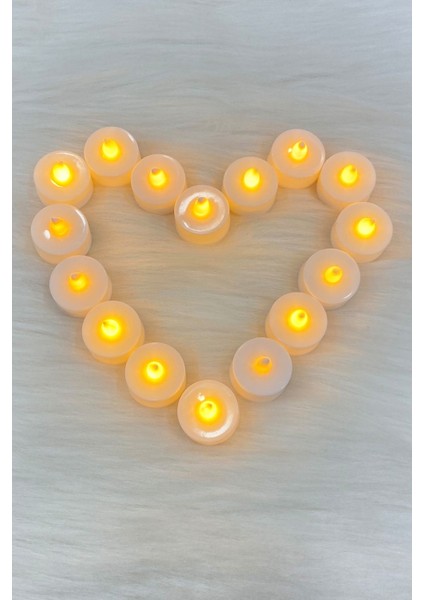 Beyaz Ledli Mum, 1 Adet, Tealight, Işıklı, Kutlama, Doğum Günü, Kına Gecesi, Kokusuz
