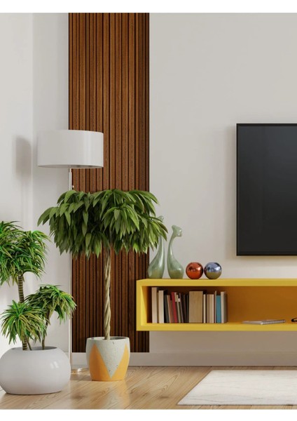Ahşap desenli duvar paneli 200x18cm, yapışkanlı, 3D tasarım, şık ve modern görünüm