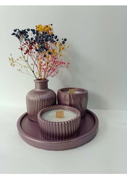 Crafts Tasarım 4 Lü Dekoratif Mum Seti Mor Büyü Renkli fırsatları
