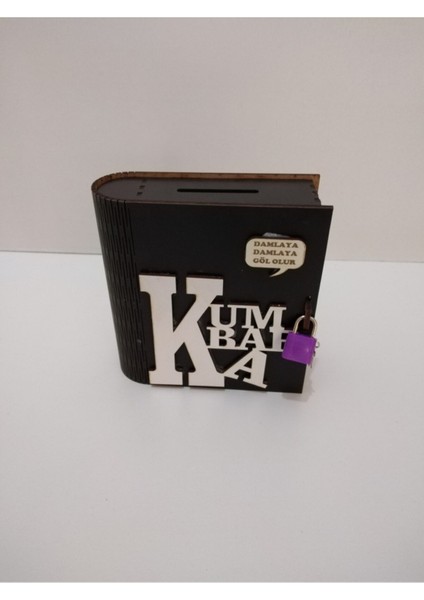 Ahşap Kitap Görünümlü Dekoratif Kumbara, Şık ve Kullanışlı Tasarım Siyah