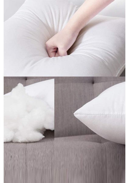 Yumuşak Kırlent İç Yastığı, %100 Silikon Dolgu, 7 Ölçü, Beyaz, Dikdörtgen, Konforlu