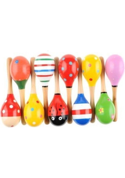 Renkli Ahşap Marakas, 20 cm, Eğlence ve Müzik için Neşeli Bir Seçenek fiyatları