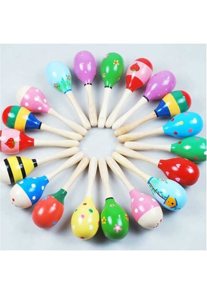 Renkli Ahşap Marakas, 20 cm, Eğlence ve Müzik için Neşeli Bir Seçenek fırsatları
