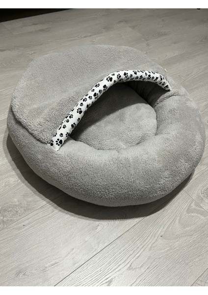 Pet Simit Mağara Yatak Xl - Kedi, Küçük Irk Köpek Yatağı 60X60X18CM Peluş Kumaş