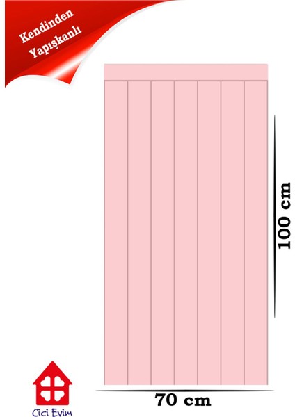 Kendinden Yapışkanlı Çocuk Odası Pembe 3D Duvar Çıtası 70x100h