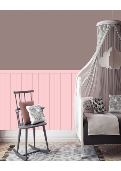 Kendinden Yapışkanlı Çocuk Odası Pembe 3D Duvar Çıtası 70x100h