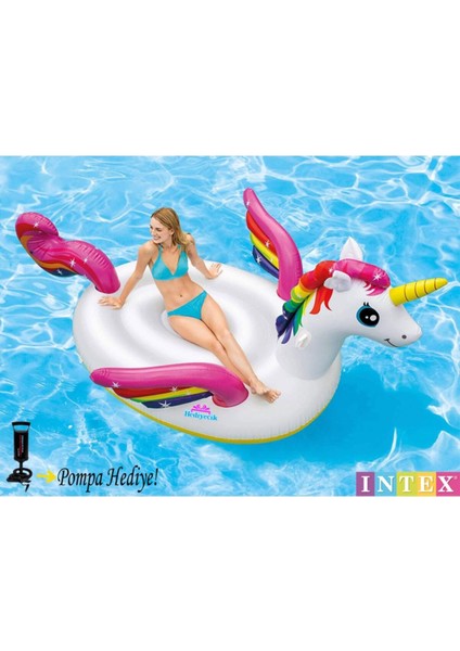 Mega Unicorn Island Dev Boy Şişme Havuz ve Deniz Yatağı 287X193X165 cm
