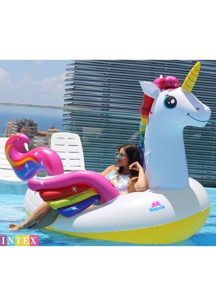 Mega Unicorn Island Dev Boy Şişme Havuz ve Deniz Yatağı 287X193X165 cm