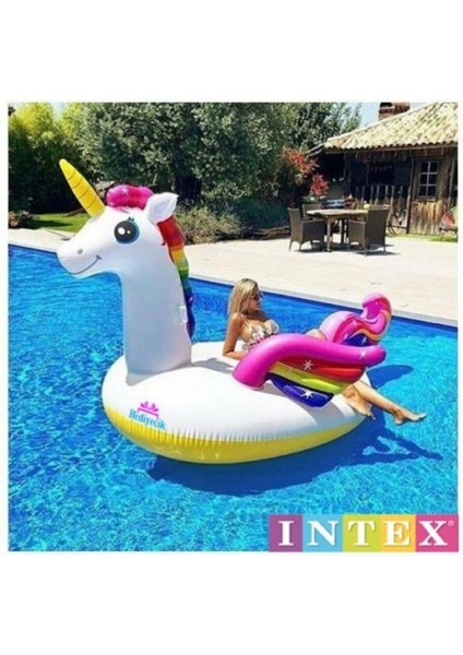 Mega Unicorn Island Dev Boy Şişme Havuz ve Deniz Yatağı 287X193X165 cm