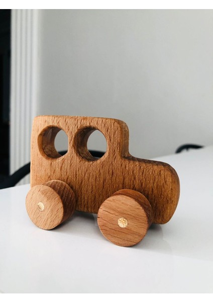 Doğal kayın ahşap otomobil modeli, Montessori eğitici oyuncak, 1+ yaş fırsatları