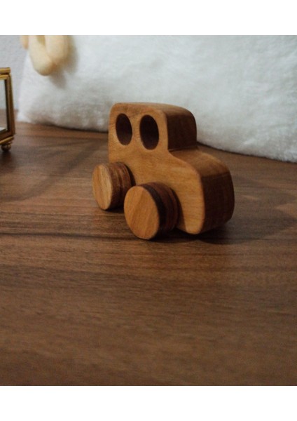 Doğal kayın ahşap otomobil modeli, Montessori eğitici oyuncak, 1+ yaş