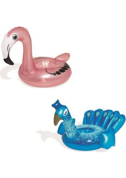 Renkli flamingo bardaklık, şık ve eğlenceli masa aksesuarı, bej renk, 3-4 yaş.