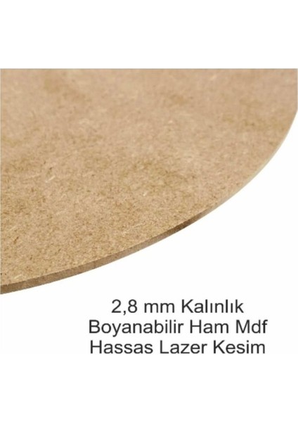 Saksılı Çiçek Desenli Lazer Kesim Ahşap, 6’lı Şerit Boya ve Fırça (Tüm Set)