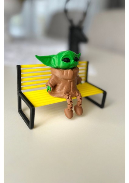 Sevimli Oturan Grogu (Baby Yoda) Figürü - Masaüstü Dekoratif Süs (8x7 Cm)-Bank Dahil Değildir modelleri