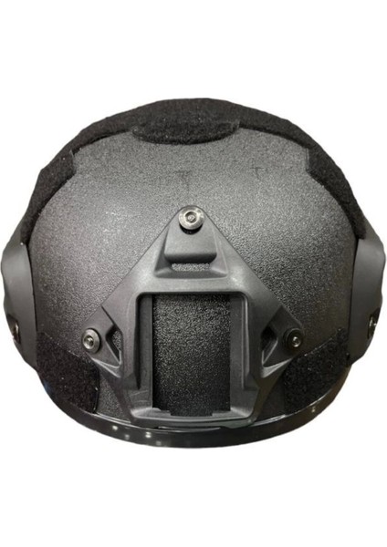 Koruyucu Kısa Siyah Raylı Air-Soft Kask Miğfer