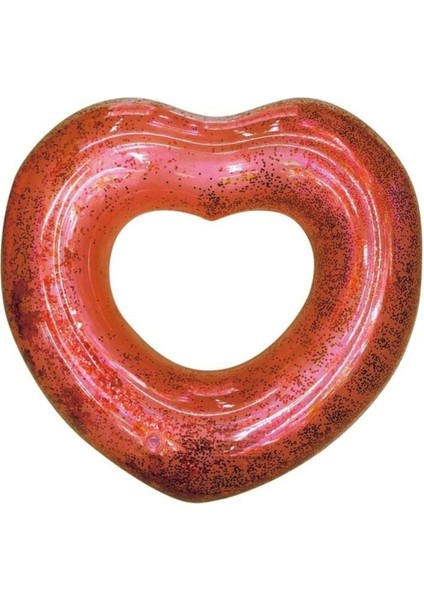 Kalp Simit - Şişme Kalp Desenli Simit - Deniz Simidi - Kalpli Simit -Havuz Kalp Şekilli Simit 65 cm