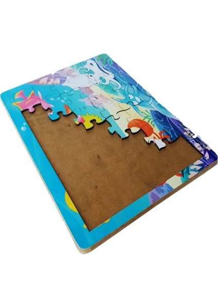Deniz Altı Maceraları Ahşap 30 Parça Puzzle Yapboz Eğitici Çocuk Oyuncak
